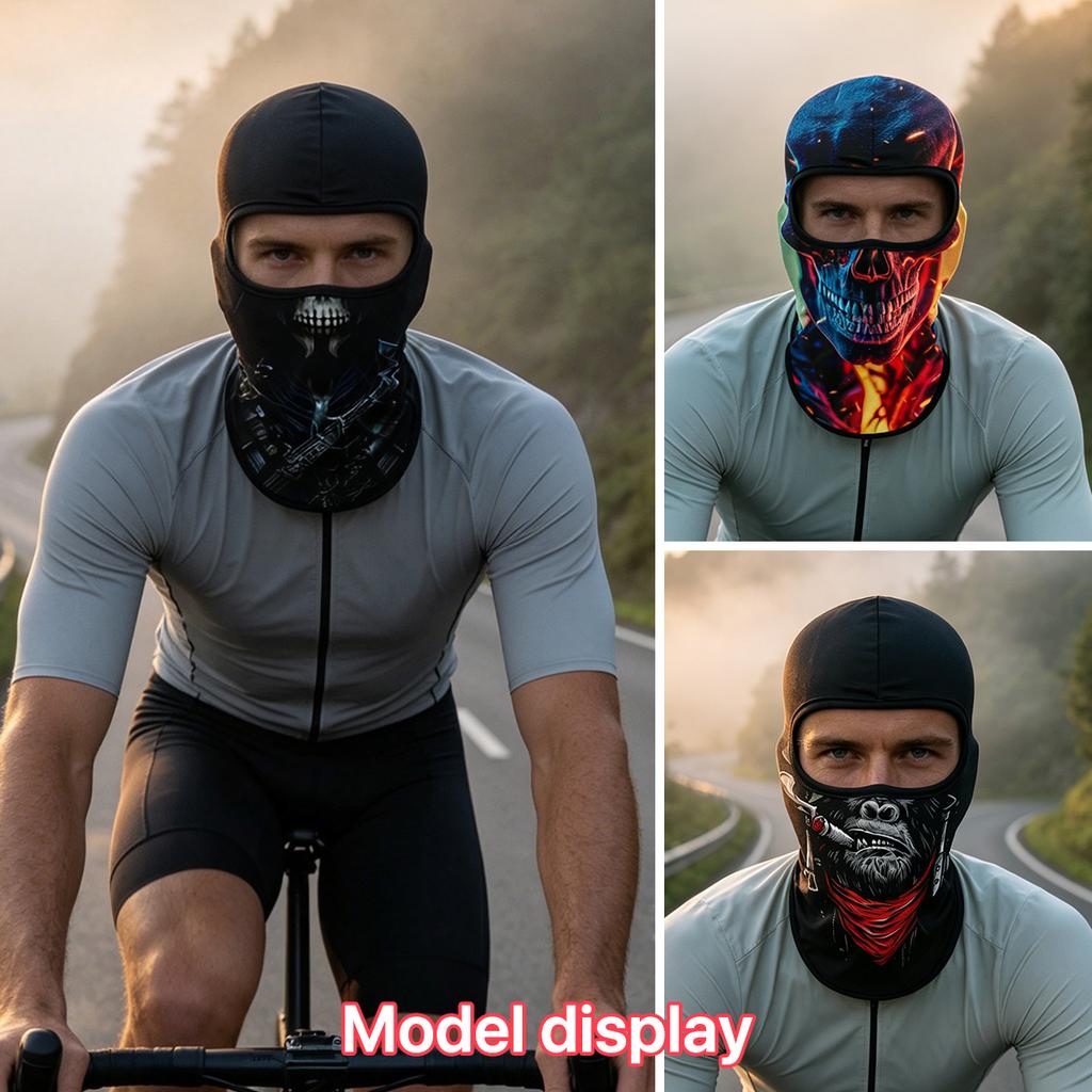 Balaclava Helmet, Animal Skull Pattern Sun UV Protection Face Mask, Lightweight Breathable Neck Gaiter for Motorcycle Cycling