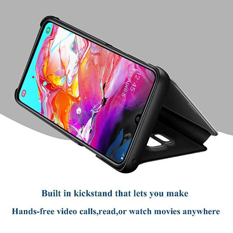 Vertical Plating Mirror Magnetic Bracket Anti-fall Protection Cover for IPhone/Samsung/Huawei/Xiaomi/Redmi