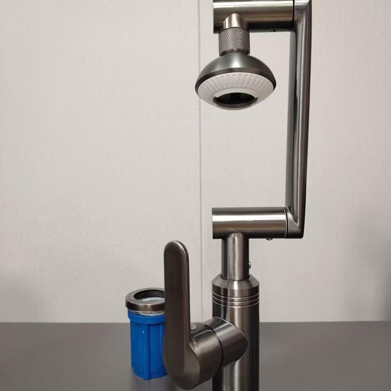 Gunmetal Grey Stainless Steel Wall-Mounted Basin Faucet