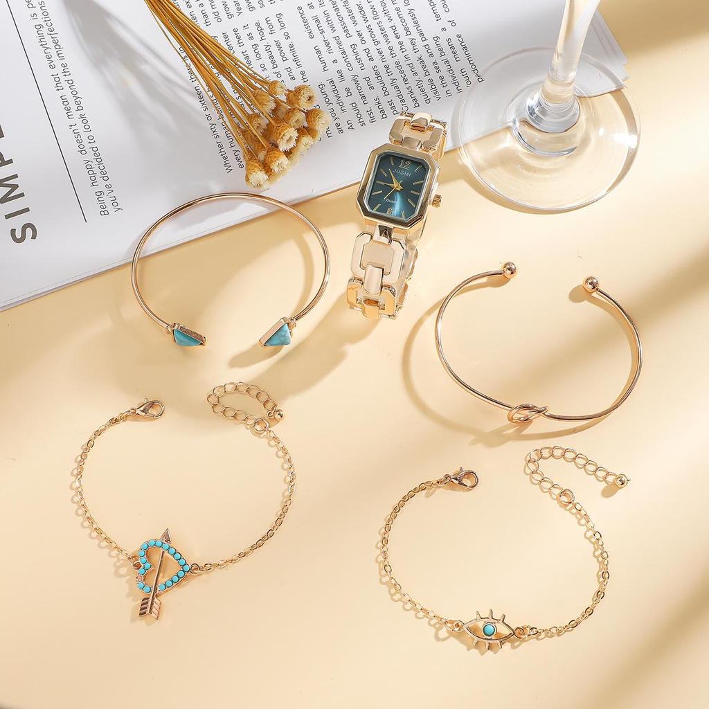 Letni Mambo Style Kwadratowy Ażurowy Zestaw Bransoletek - Idealny Prezent dla Najlepszej Przyjaciółki lub Dziewczyny, 5 Sztuk