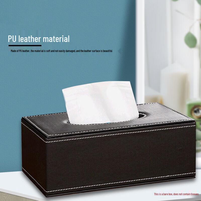 Large Leather Tissue Box Holder