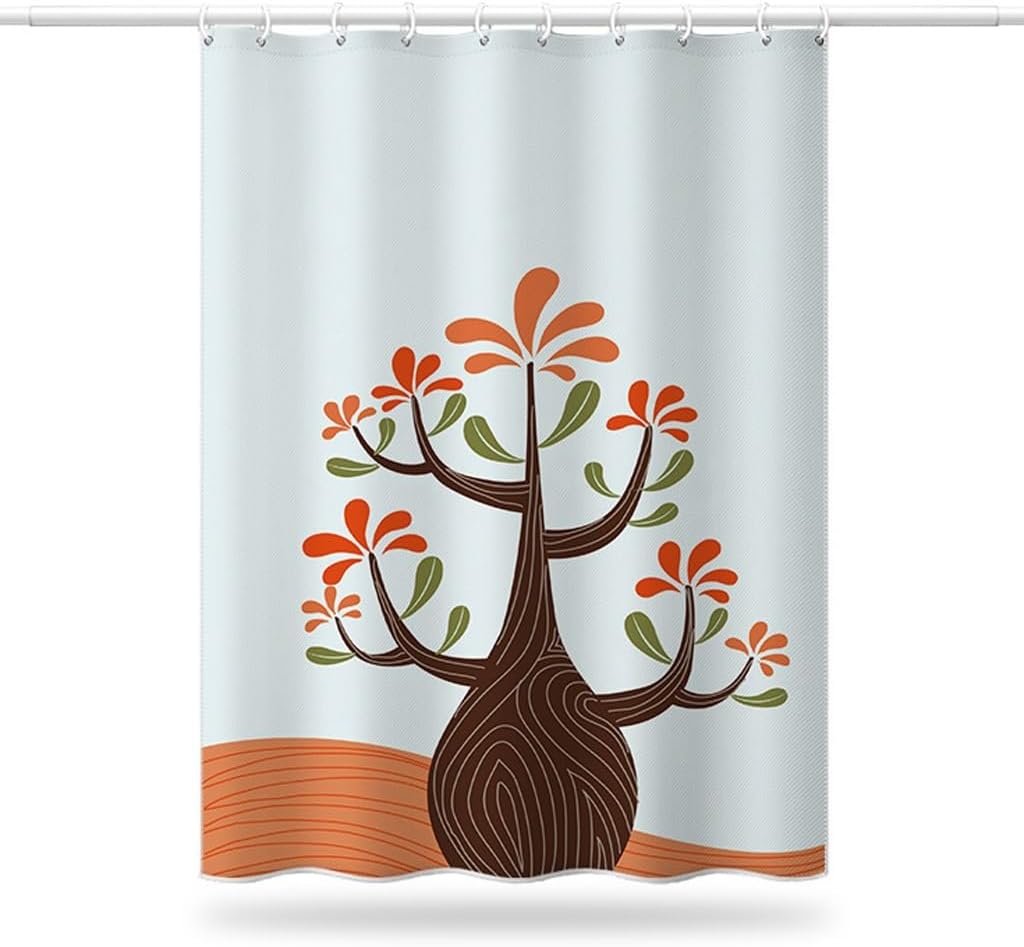 

1Pcs Abstract Plant Pattern Waterproof Shower Toilet Bathroom Partition Curtain With Hooks For Bathroom Decoration W60H190(CM)-1 Pcs