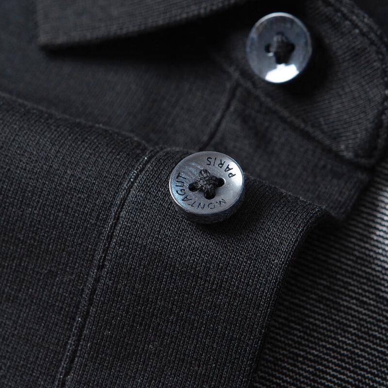 MONTAGUT Men's Striped Long Sleeve Polo T-shirt