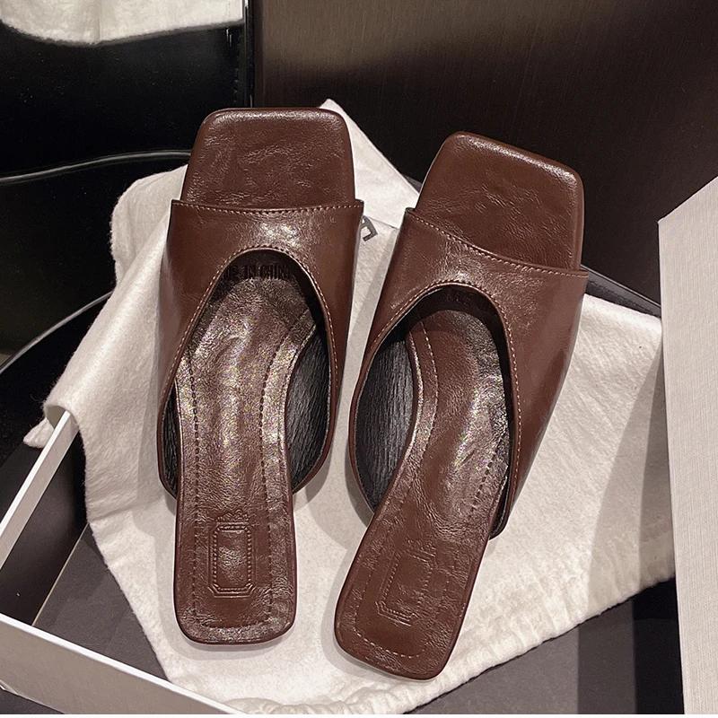 Summer Women Gladiator Slippers Fashion Open Toe Square Toe Slide Ladies Casual Beach Dress Sandalias