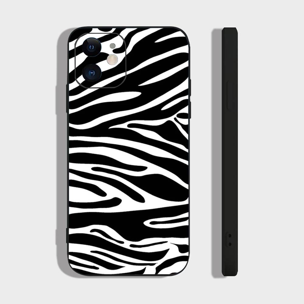 

Irregular Black And White Lines Phone Case For IPhone 17 Air 16 15 14 13 Pro Max 11 12 Black Silicone Cover IPHONE 16PLUS