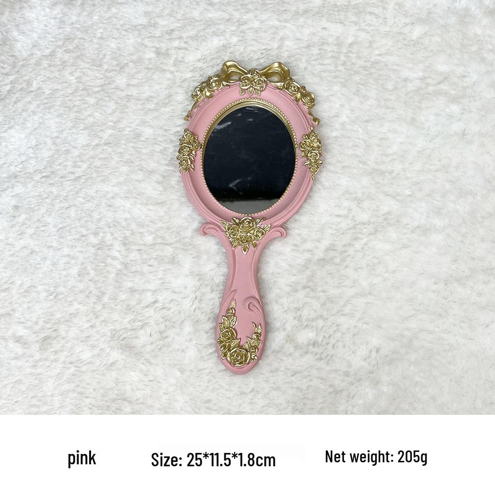 

Handheld European Palace-Style Carved Resin Makeup Mirror in Various Colors - Beauty Blogger s Photography Prop