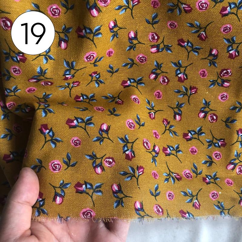 100x145cm Pastoral Style Small Floral Printed Fabric Retro Cotton Linen Fabric For Sewing Clothes Tablecloth DIY Patchwork