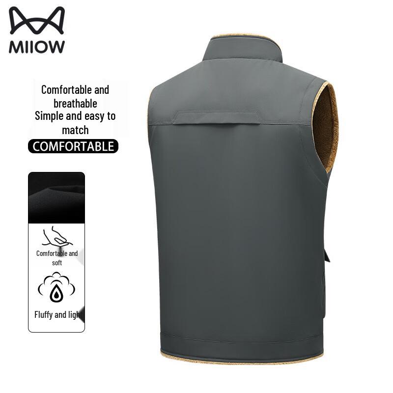 Maoren Herren Lammfleece Stehkragen Weste