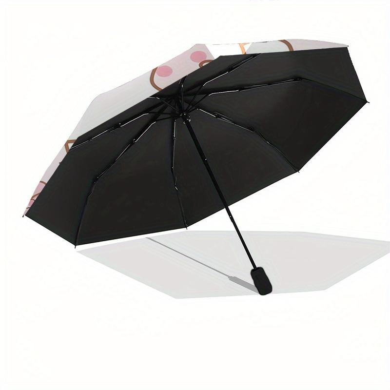 Hello Kitty,Cute Automatic Folding Umbrella-Simple 8-Rib Design, Bright Cartoon Pattern, Durable Iron Frame, Suitable For Travel, Outdoor, B