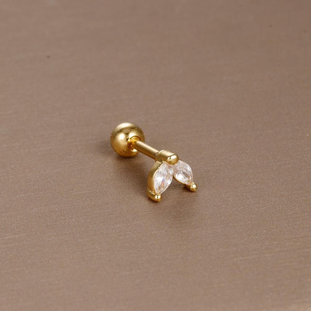 1PC 316L Stainless Steel Mini Zircon Cartilage Piercing Stud Earring For Women Girl Helix Tragus Body Zircon Statement