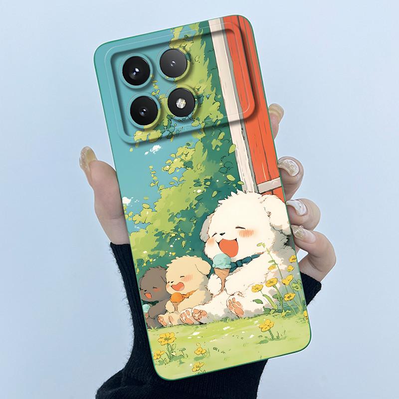 For Xiaomi Poco X6 Pro 5G Case Poco X6Pro Back Cover Fashion Simplicity Floral Soft Liquid Silicone Shell For PocoX6 Pro Fundas