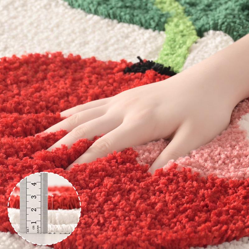 Fruit Carpet Imitation Cashmere Cartoon Non-Slip Floor Mat Household Door Doorway Bathroom Absorbent Floor Mat Foot Mat Decor