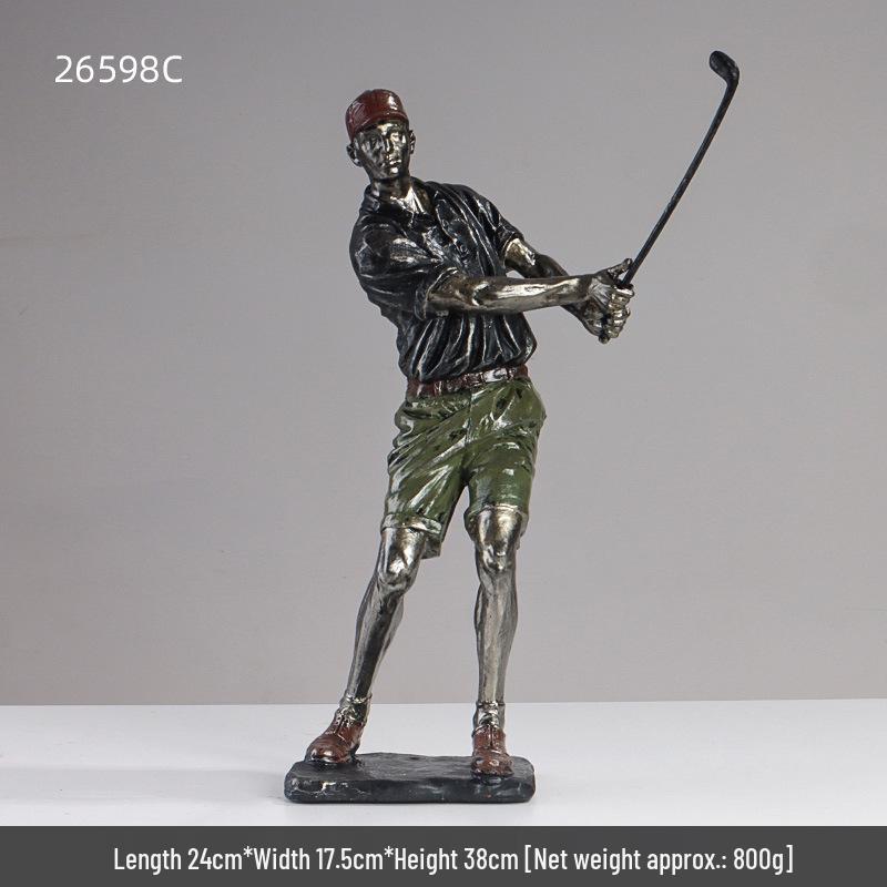 Golf Sports Person Resin Ornament for Living Room or Office Decor