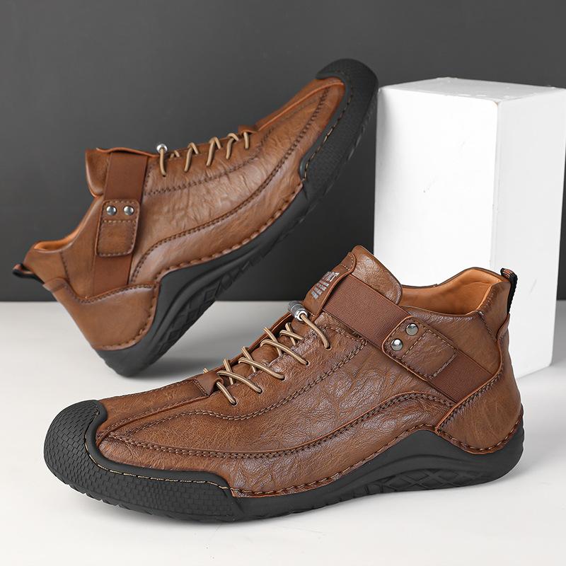 

Осень и зима новая большая размерная горячая распродажа повседневная ручная работа мужская обувь средняя помощь 46 хаки