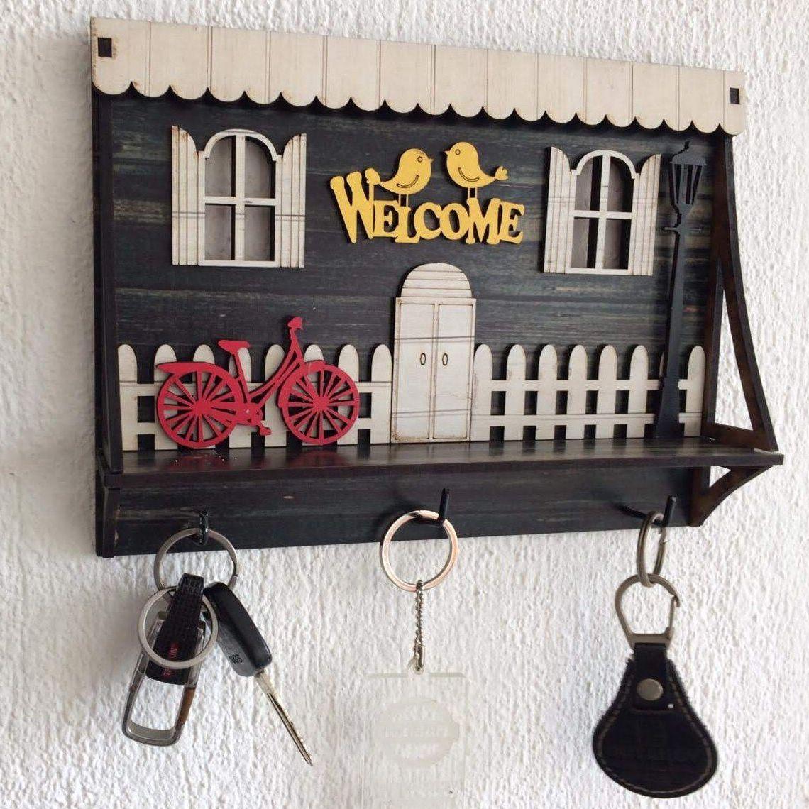 

Декоративный брелок для ключей «Добро пожаловать», домашний органайзер и держатель для ключей, крючки из 3 предметов, украшение для дома и органайзер