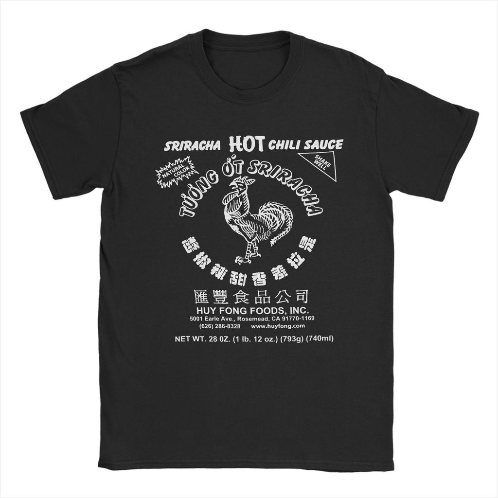 Herren T-Shirt Spicy Rooster Sriracha Scharfe Chilisoße Freizeit Baumwoll-T-Shirts Kurzarm T-Shirts Rundhals Kleidung Geschenkidee