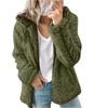 Women's Plaid Zipper Loose Plush Casual Jacket