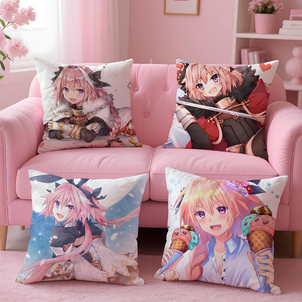 F-Fate A-Apocrypha Astolfo Anime Pillow Case Plush Fabric Soft Double-Sided Printed Sofa Warm Winter Home Gift Cushion Cover
