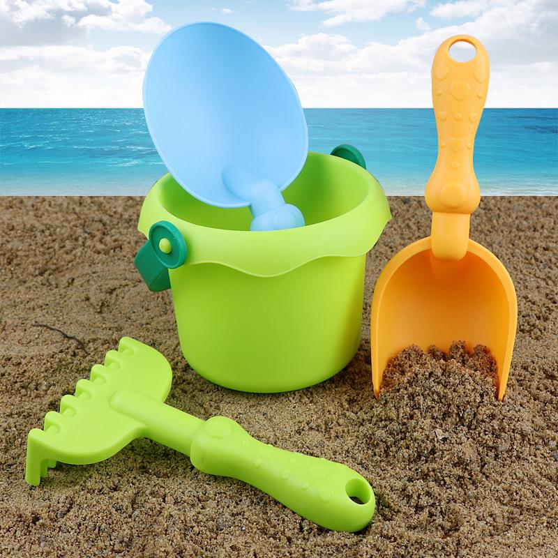 4Pcsset Beach Toy Set For Kids Soft Rubber Play Sand Tools Sand Bucket Beach Shovel Toys Summer Children Playing With Sand Toys