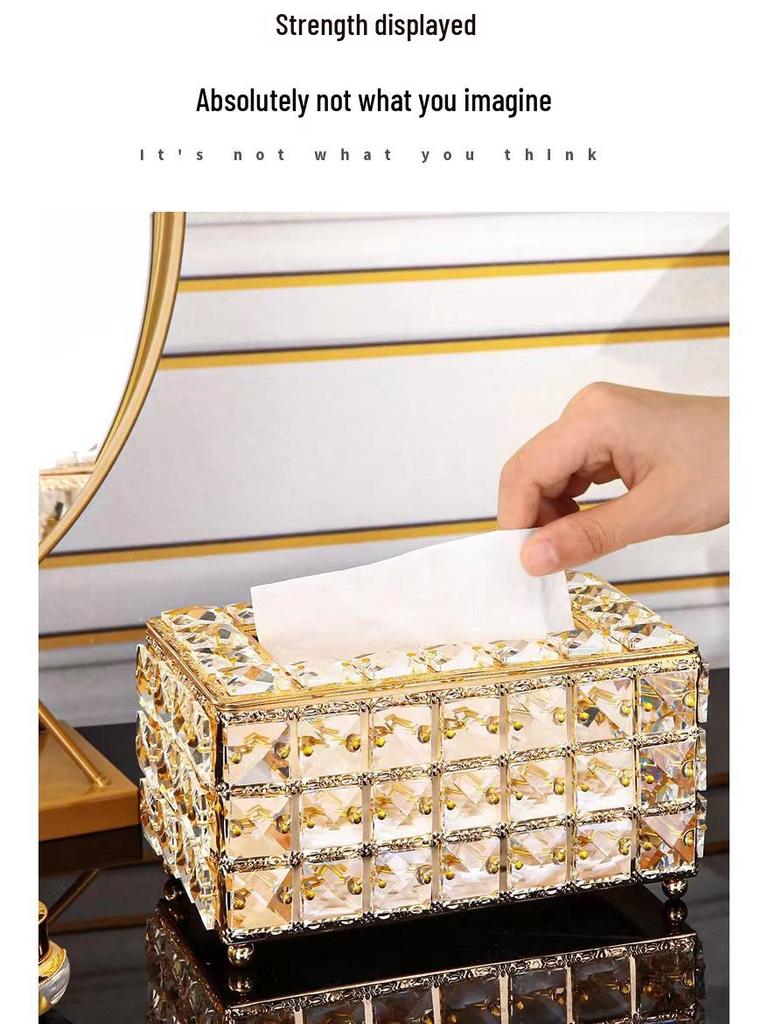 Nordic Style Crystal Tissue Box for Living Room Dining Table