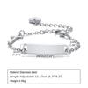Custom Personalized Name ID Bracelet Gilrs Boy Gifts, Stainless Steel Curb Chain Link Crown Bracelet Not Allergic