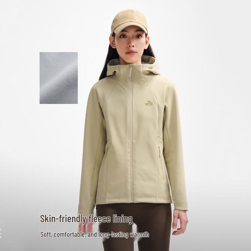 Pelliot Women's Outdoor Windproof Warm Hooded Softshell Jacket
