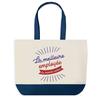 Tote Bag - PLANETEE - Blue Bottom Shopping Bag «World's Best Employee» - Cotton - 40 X 45 Cm - No Closure