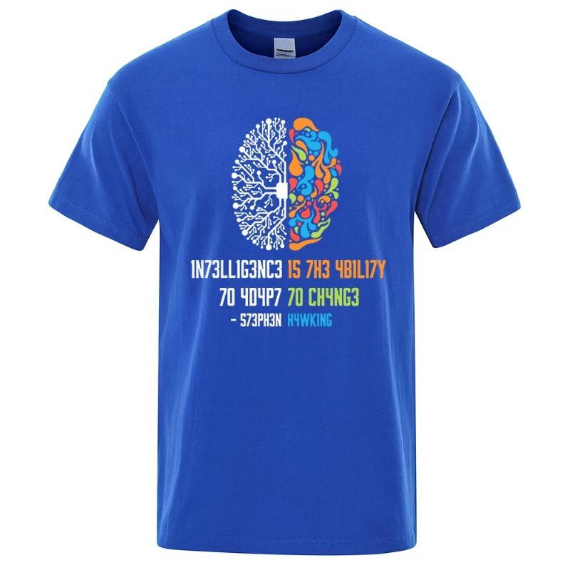 Inteligencja To Zdolność Adaptacji Do Zmian Męska Damska Koszula Luźna Odzież Luźna Bawełna Oversize T-shirt Hip Hopowe Topy