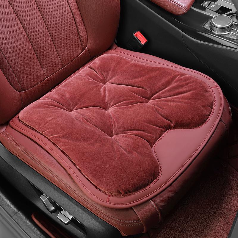 Plush Car Seat Cushion with Backrest - Thickened for Autumn/Winter Warmth