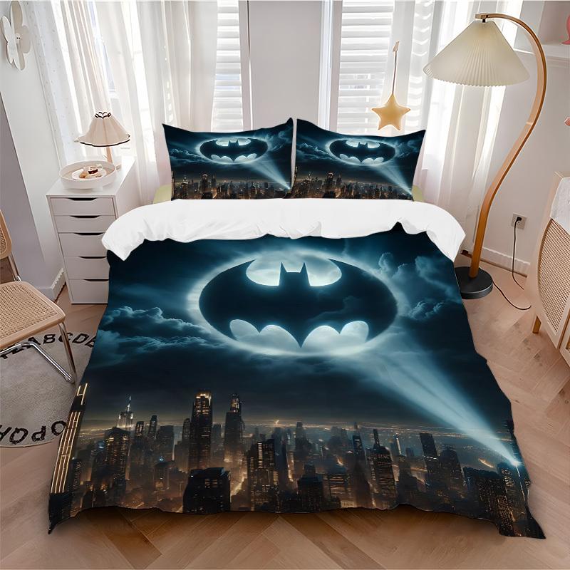 

3 шт. Комплект постельного белья Бэтмен, Пододеяльник и Наволочки, Машинная стирка, Подходит для всех сезонов, Дизайн для спальни (Без наполнения)298 135x200cm