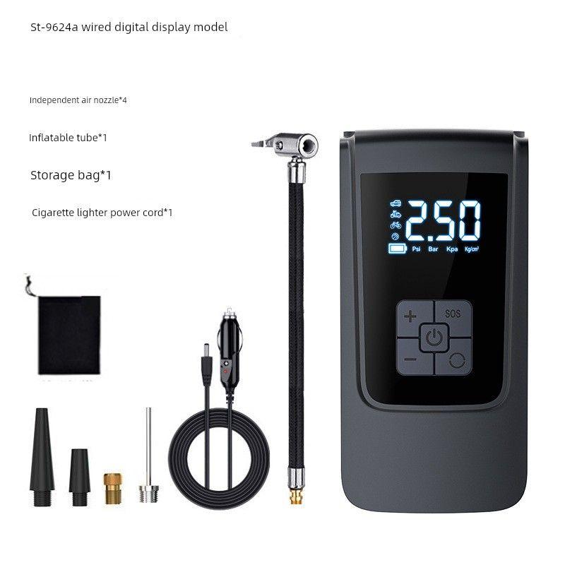 

New Portable Car-Mounted Air Pump with Smart Digital Display for Inflating Bicycle Tires, Basketballs, and Electric Inflators Corded air pump