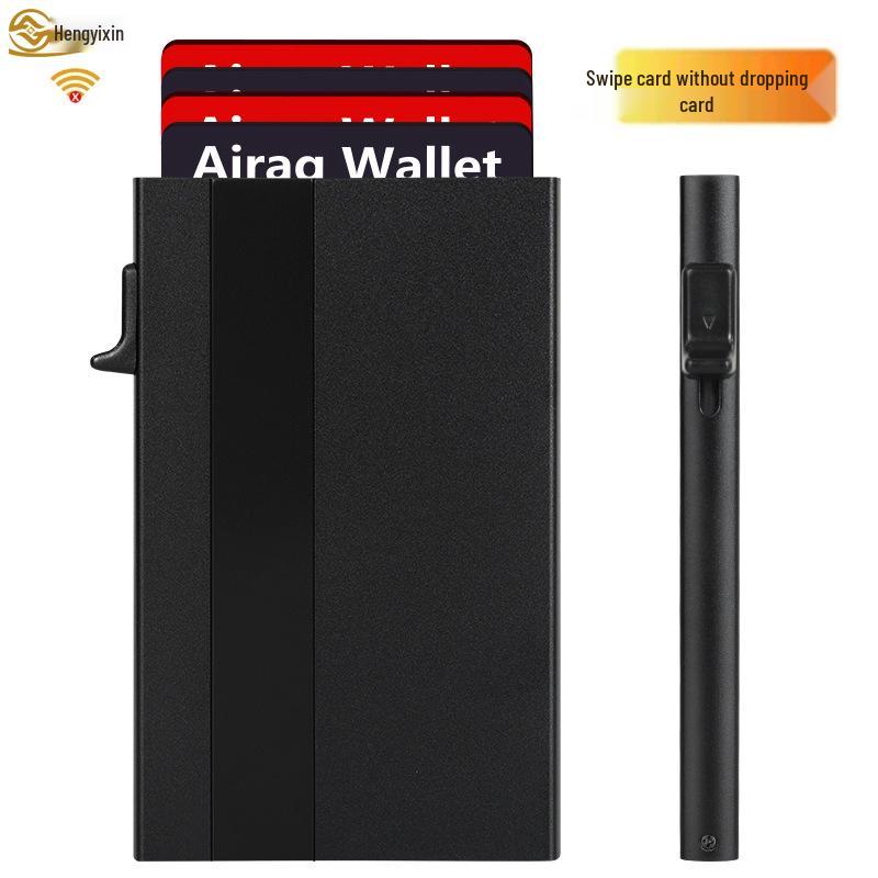 Ultra-Thin Aluminum Anti-RFID Automatic Pop-Up Credit Card Holder