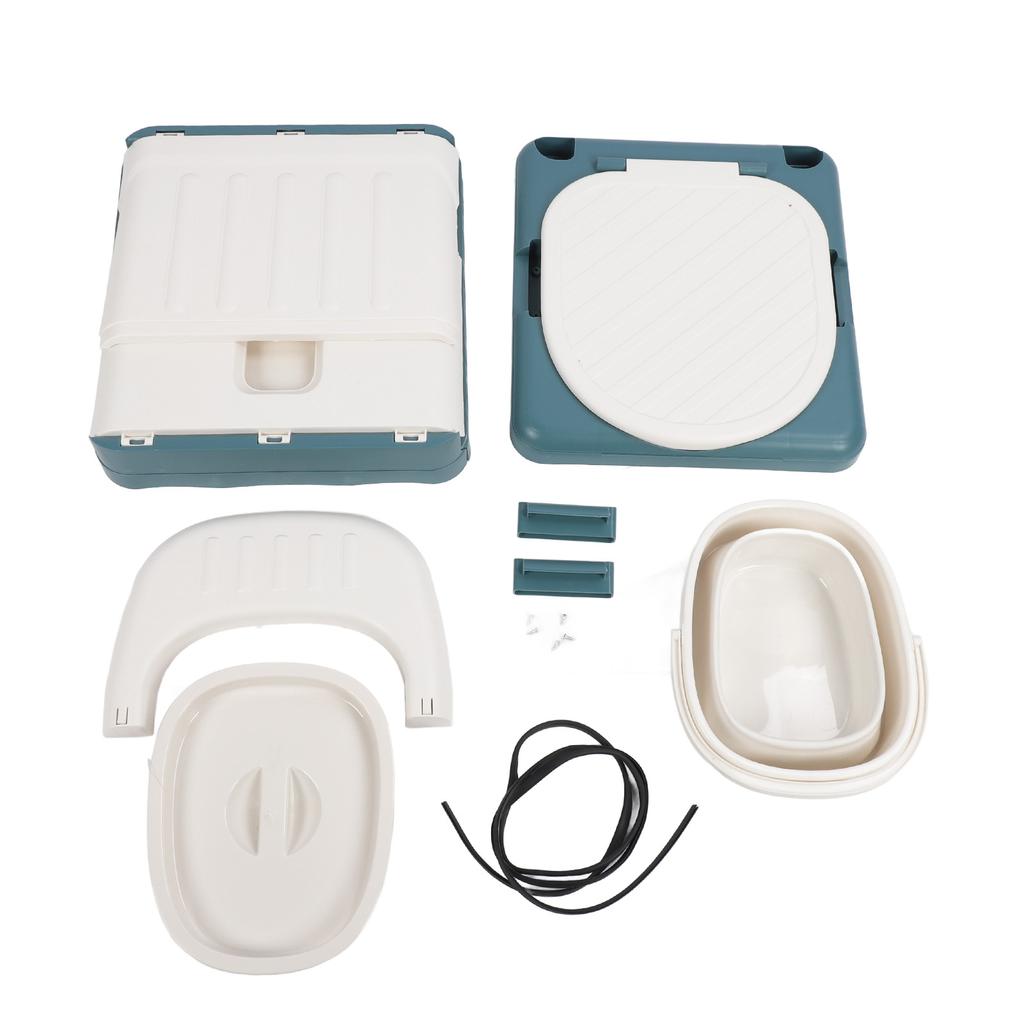 Portable Toilet Foldable Strong Load Bearing Mobile Bedside Commode Chair with Wide Seat for Adults
