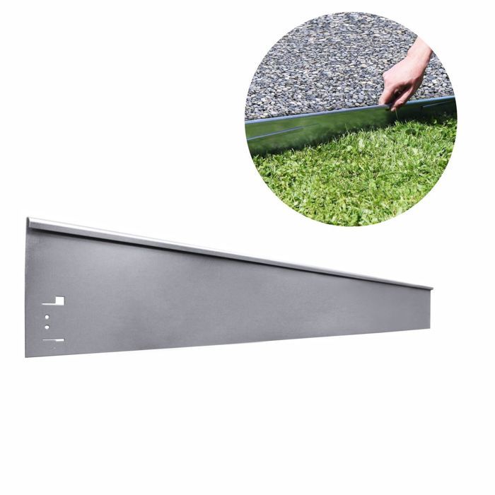 Bordure de Jardin métal - ICH-ZAPFE.DE - 13,5 cm x 113 cm - Galvanisé - Métal