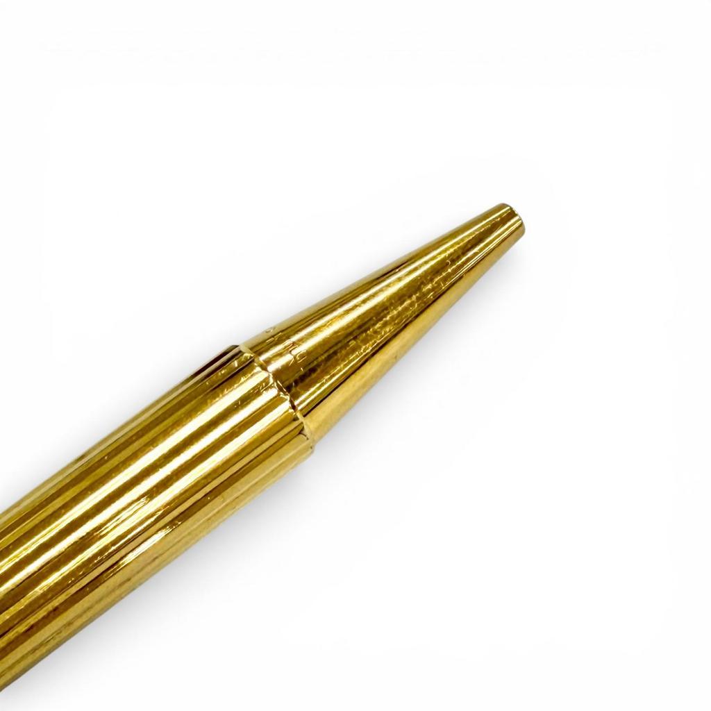 Great Cartier Ballpoint pen Trinity Stripe Pattern Twist Type gold mens Used