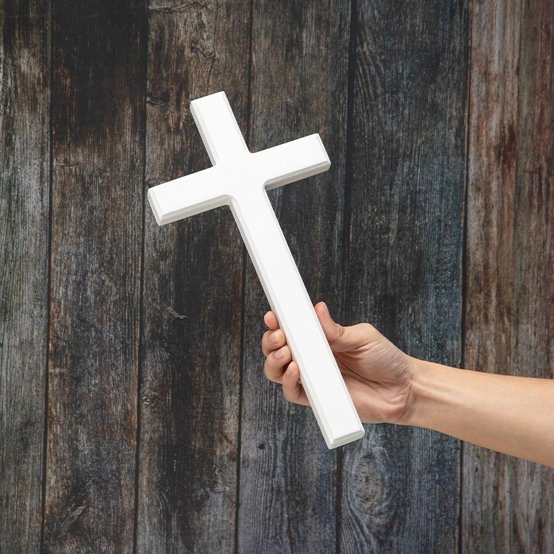 Croci da Parete in Legno per Arredamento Casa Croci di Legno per Parete Croce da Parete Cristiana Croce Decorativa da Parete Bianca Gesù Cristo Chiesa