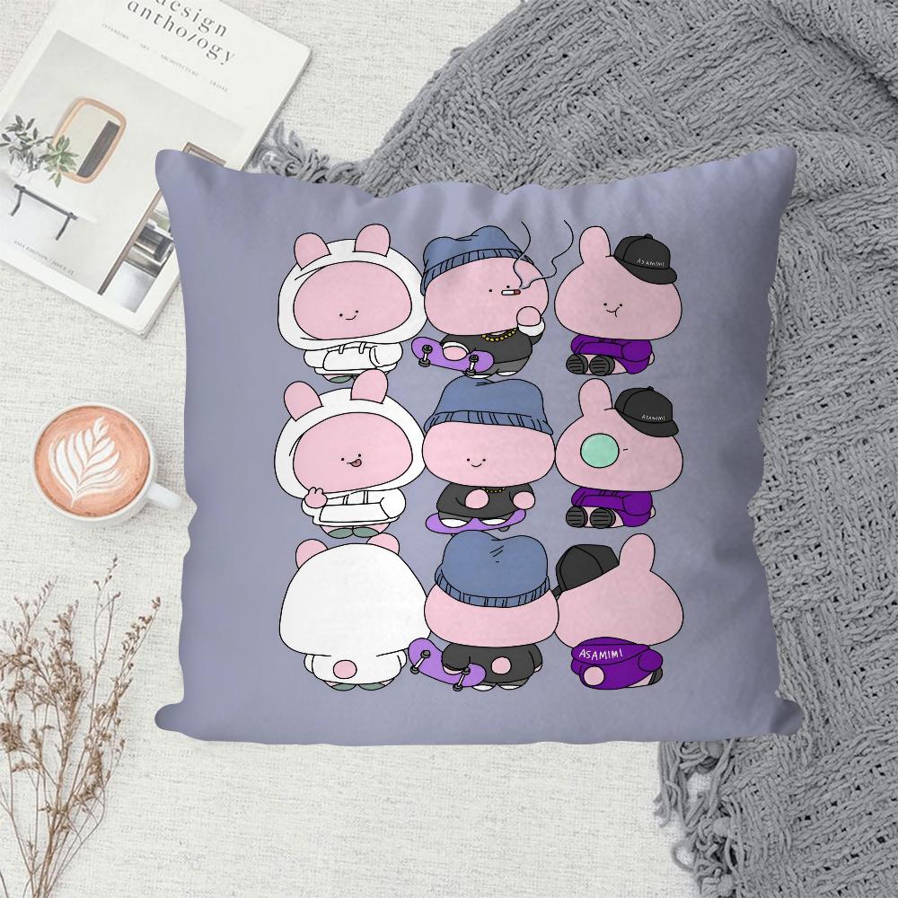 1PC Asamimichaan Asleep Asamim Pillow Case Pillow Covers Sofa Decorative Home Double-sided Printing Short Plush Cushion Cover