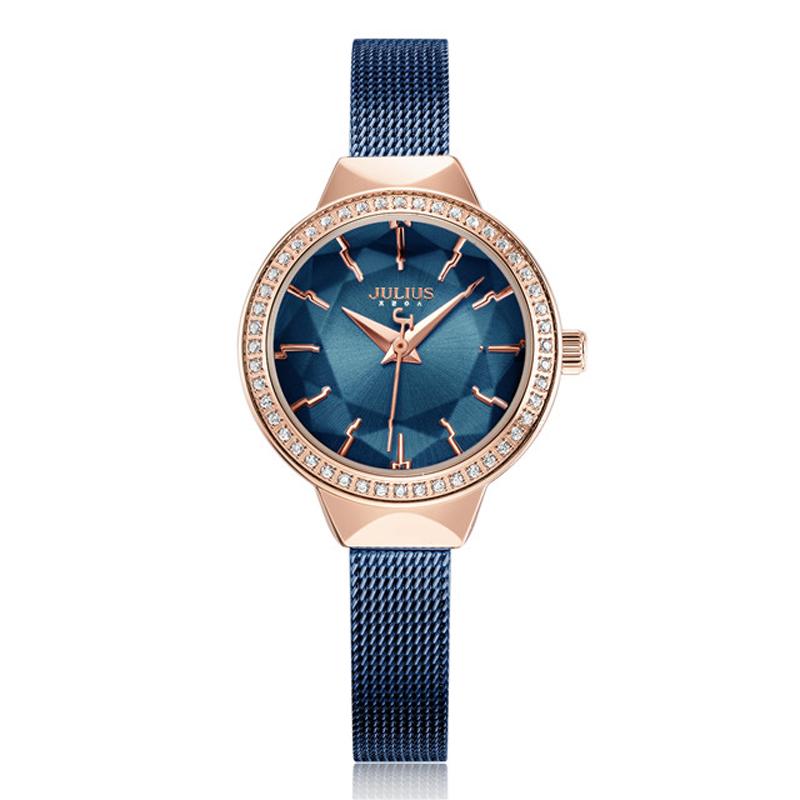Micro‑set Zircon Julius Lady Women's Watch MIYOTA Fashion Hours Stainless Steel Bracelet Girl's Birthday Gift Box
