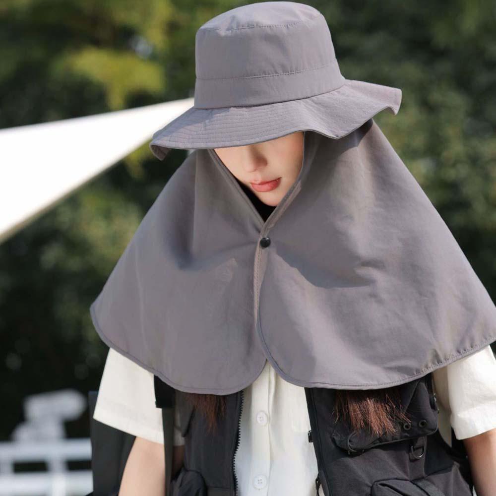 Breathable Mountaineering Cap Elastic Women Sun Cap Ponytail Cap Shawl Fisherman Hat Travel