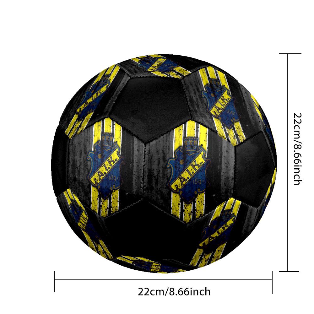AIK Fotboll Soccer Ball Colorful All Ages Machine Stitched PVC Competition Ready Durable High-Bounce.SIZE5
