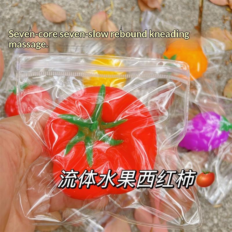 Stress Relief Fidget Squishy Toy Simulation Strawberry Tomato Slow Rebound Non-Toxic Soft Toy for Party Bag Fillers