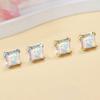 Square Gold Opal Stud Earrings Copper Gold-plated High-quality Kyocera Opal Opal Explosive Earrings