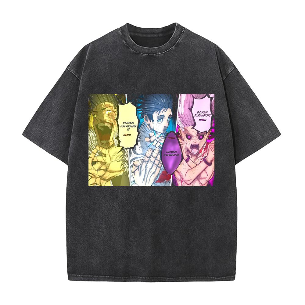 Okkotsu Yuta Ishigoori Ryuu Jujutsu Kaisen Kleidung Herren Damen Manga T-Shirts Gewaschenes T-Shirt Lässiges Baumwoll-T-Shirt Harajuku T-Shirt