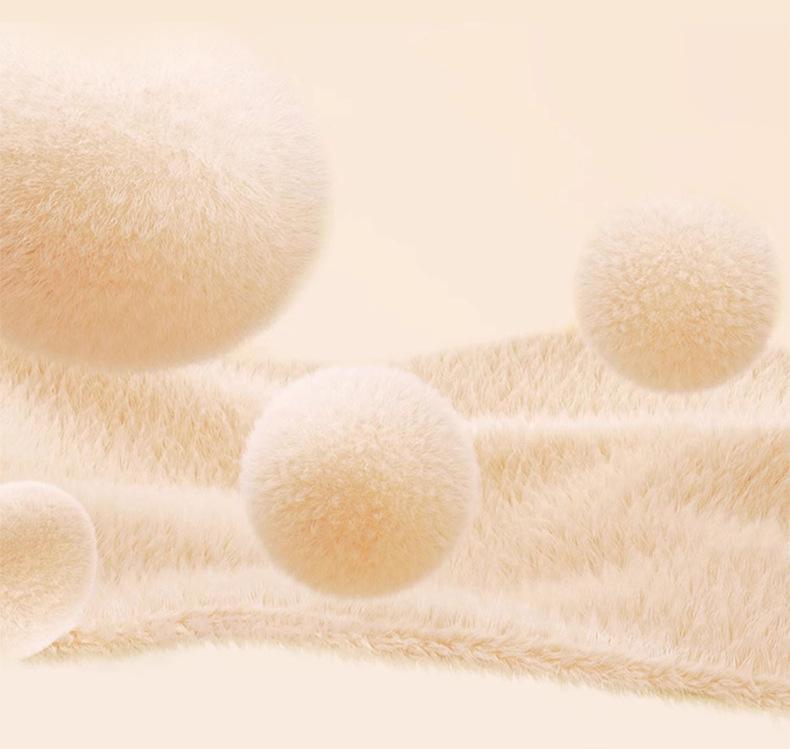 Plush Fleece-Lined Rabbit Fur Fitted Sheet Set - Double Bed, Winter Warmth, 3-Piece Mattress Protector