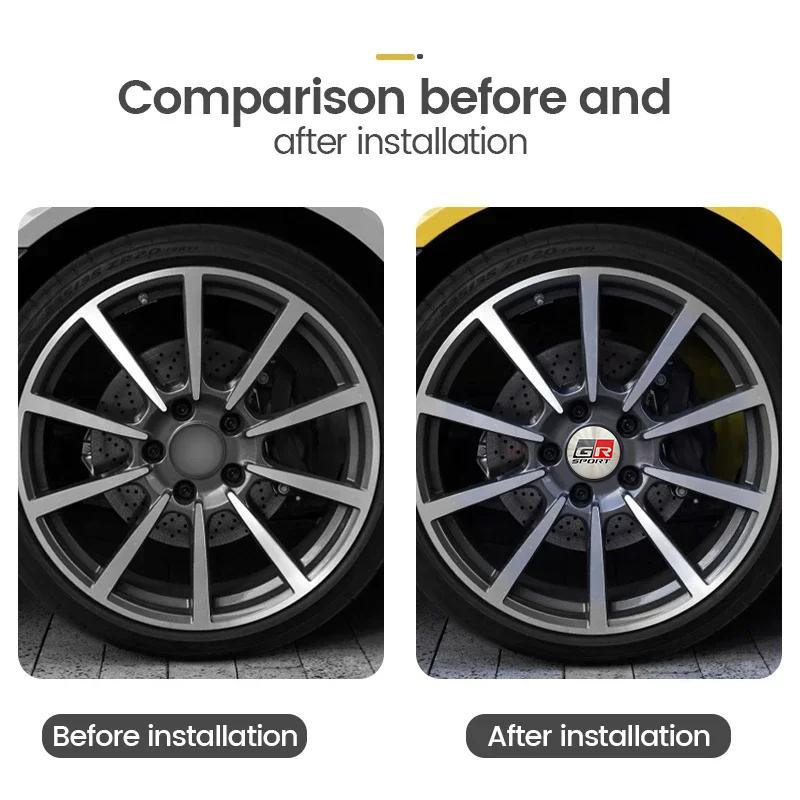 4pcs/set 3D Car Wheel Center Hub Caps Sticker Auto Emblem Wheel Center Cap For Toyota GRsport Yaris Corolla Rav4 CHR Auris MRYAZ1