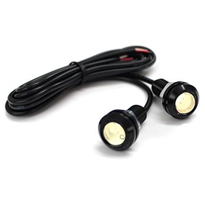 [2 vnt. pakuotė] Vandeniui atsparus didelis LED prožektorius ledinis mėlynas 18mm (Juodas Lizdas)