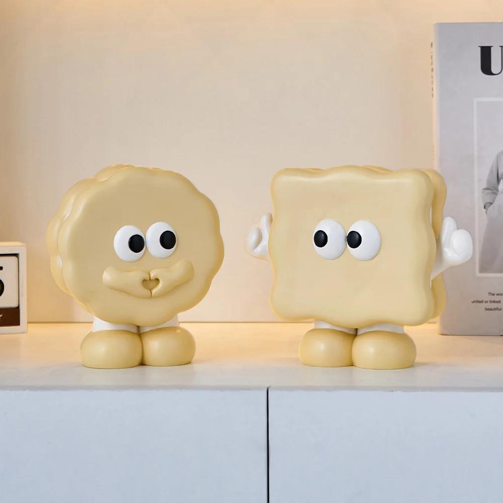 Resin Cookie Shape Storage Creative Cute Original Works Home Ornaments Coin Storage Jar Money Box For Kids Birthday Gift