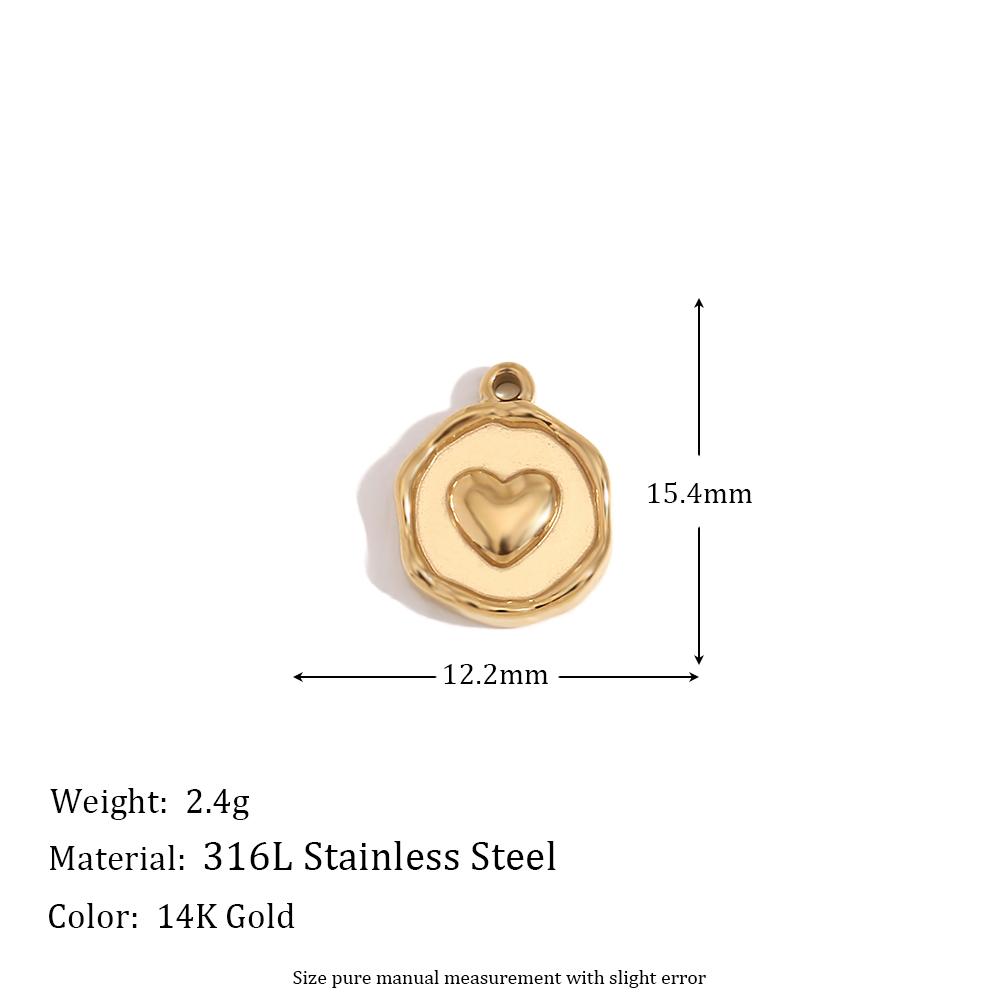 MamacitaSlay Popular biotree heart star moon portrait lucky Chinese "Fu" "Xi" 18K Gold Plated charm stainless steel jewerely