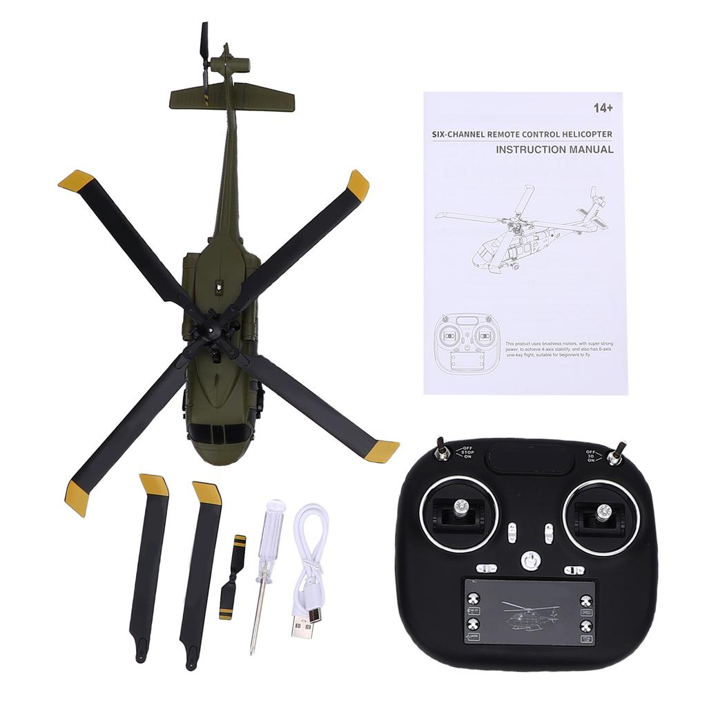 6 Channel RC Helicopt Simulation Remote Control Brushless Stunt Drone with Altitude Hold