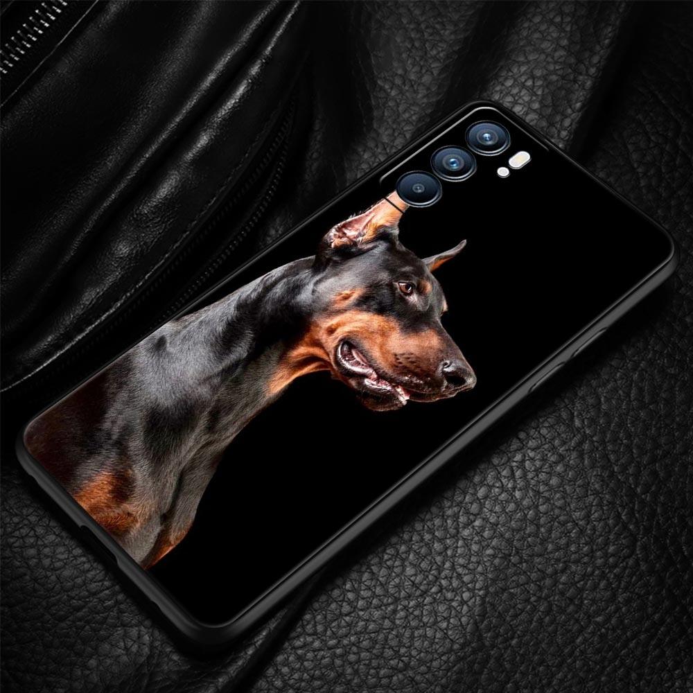 Doberman Dog Phone Case For Oppo Reno 13 12 11 10 7 F Find X5 X6 A98 A80 A79 A78 A57 A54 A31 A17 Pro 5G Soft TPU Cover Funda Bag